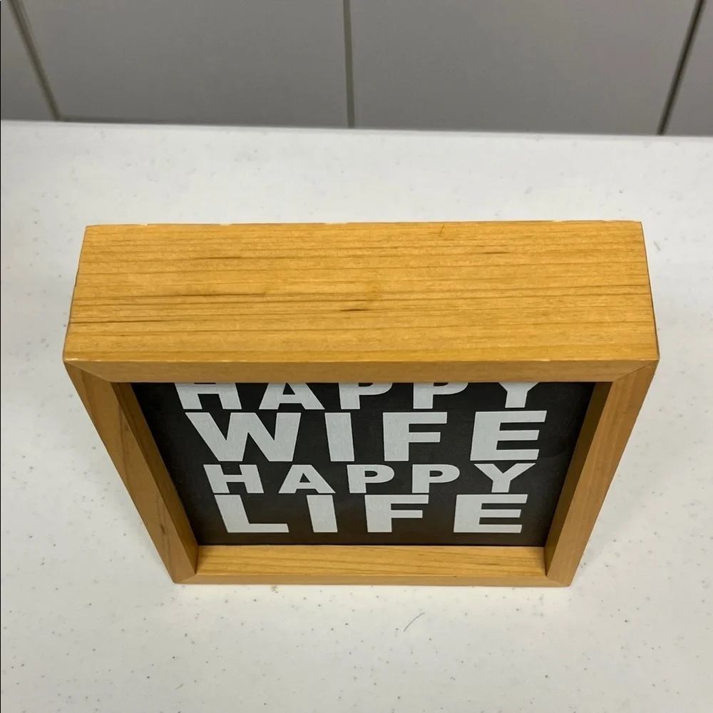 Wooden Framed Happy Wife Happy Life Sign